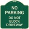 Signmission No Parking Do Not Block Driveway Heavy-Gauge Aluminum Architectural Sign, 18" x 18", G-1818-23627 A-DES-G-1818-23627 - alternate 1